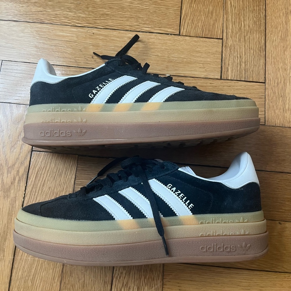 Adidas Gazelle Bold Platform Black and White Sneakers